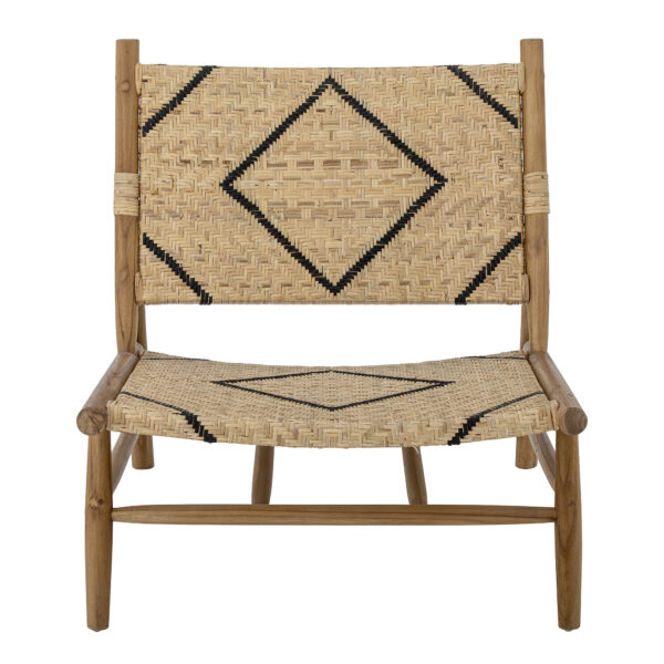 CREATIVE COLLECTION Lennox loungestol - natur/sort rattan og natur teaktræ