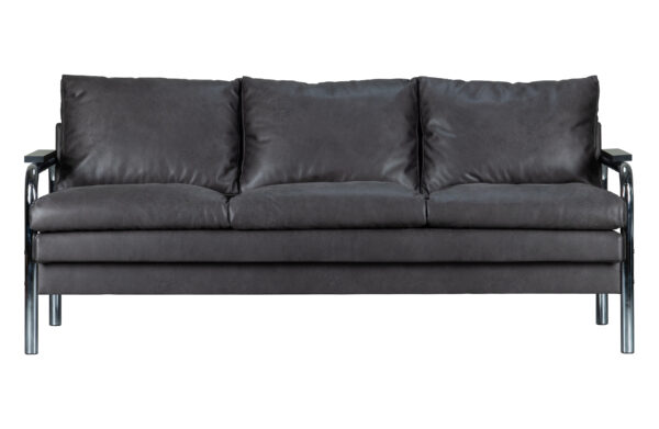 WOOOD EXCLUSIVE Tube 2 pers. sofa - varm grå polyester og forkromet metal