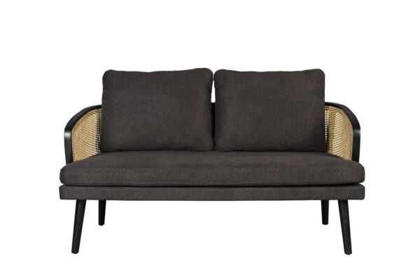 DUTCHBONE Manou 2 pers. sofa - natur rattan, polyester og sort bøgetræ