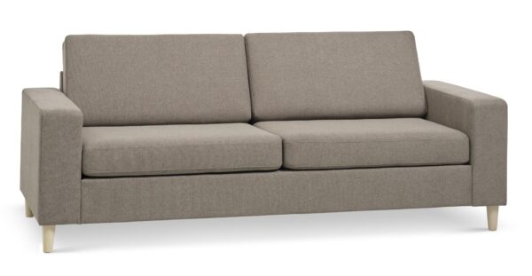 Pan 2,5 pers. sofa - antelope beige polyester stof og natur træ