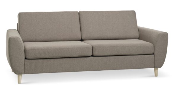 Wendy 2,5 pers. sofa - antelope beige polyester stof og natur træ