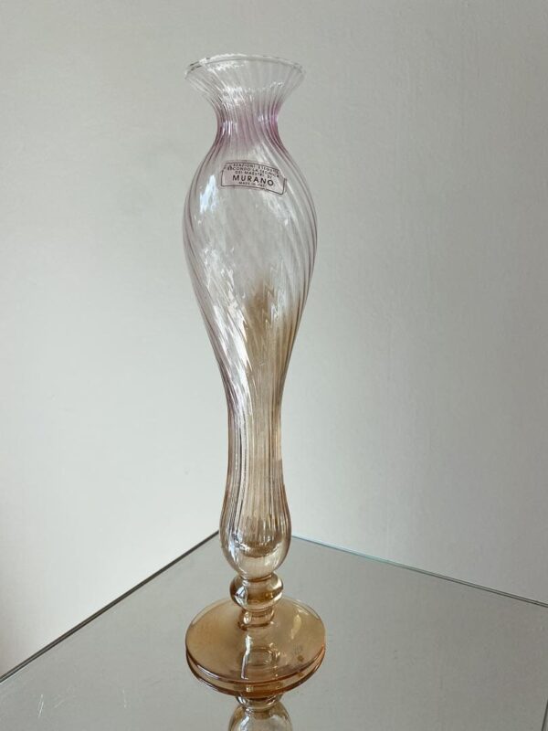 Murano Vase - Vintage - Gul/Lilla