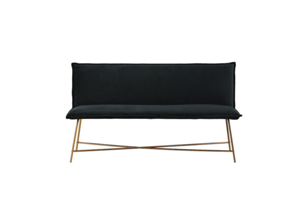 VENTURE DESIGN Pippi 2 pers. sofa - sort fløjl og kobber stål