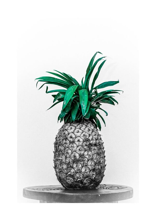 Ananas med grøn top plakat