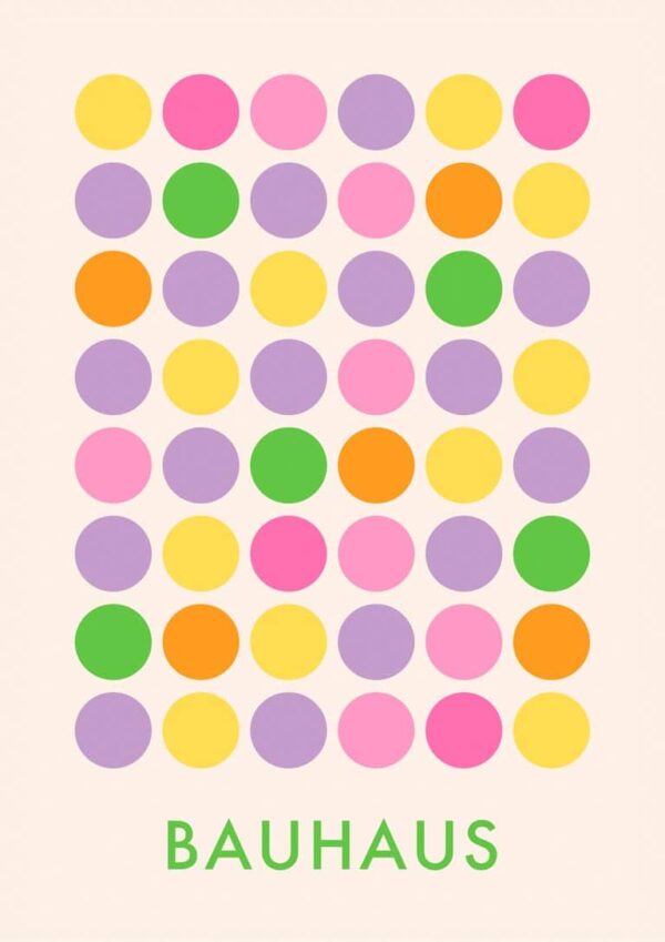 Bauhaus Colored Dots Plakat