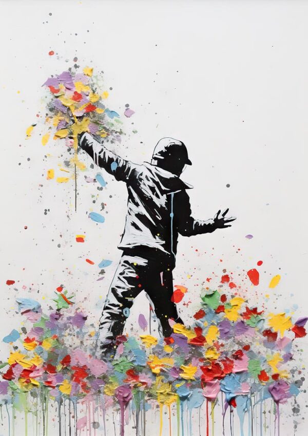 Flower Thrower - Banksy Inspired Plakat