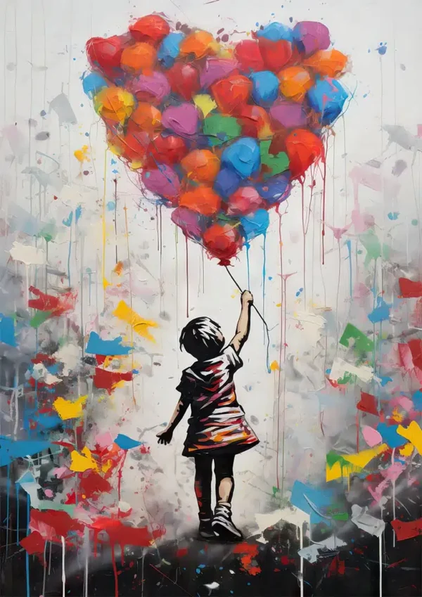 Girl With Balloon II- Banksy Inspired