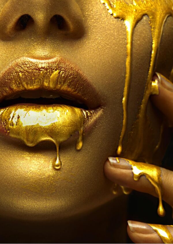 Golden lips fashion plakat #1