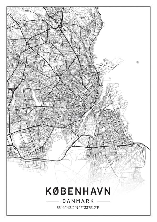 Kort over København - Byplakat