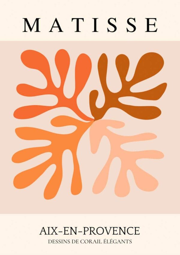 Matisse Inspired Orange Flower Plakat