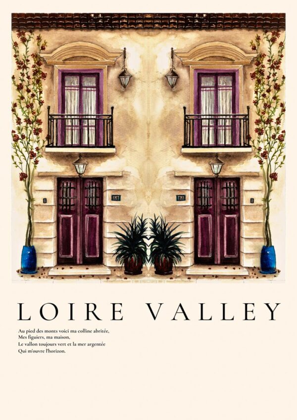 Old French Townhouse in Loire Valley Plakat