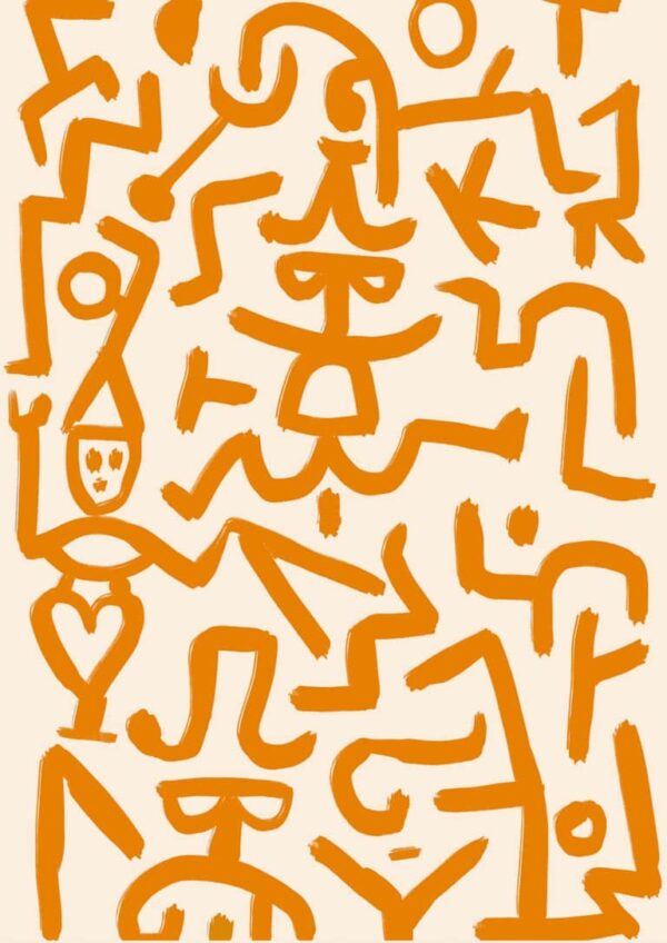 Paul Klee orange kunst plakat til stuen