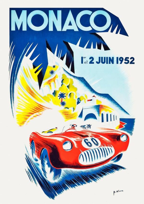 Vintage Monaco Plakat