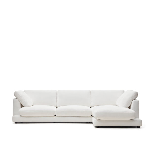 LAFORMA Gala 4 pers. sofa, m. højre chaiselong - hvid stof (300cm)