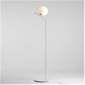 Arts - Gulvlampe i hvidt metal og hvidt glas