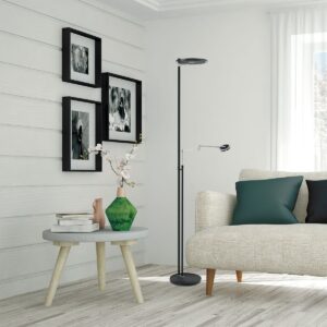 Big-Ben - Guldlampe i sort metal med 2 lyskilder