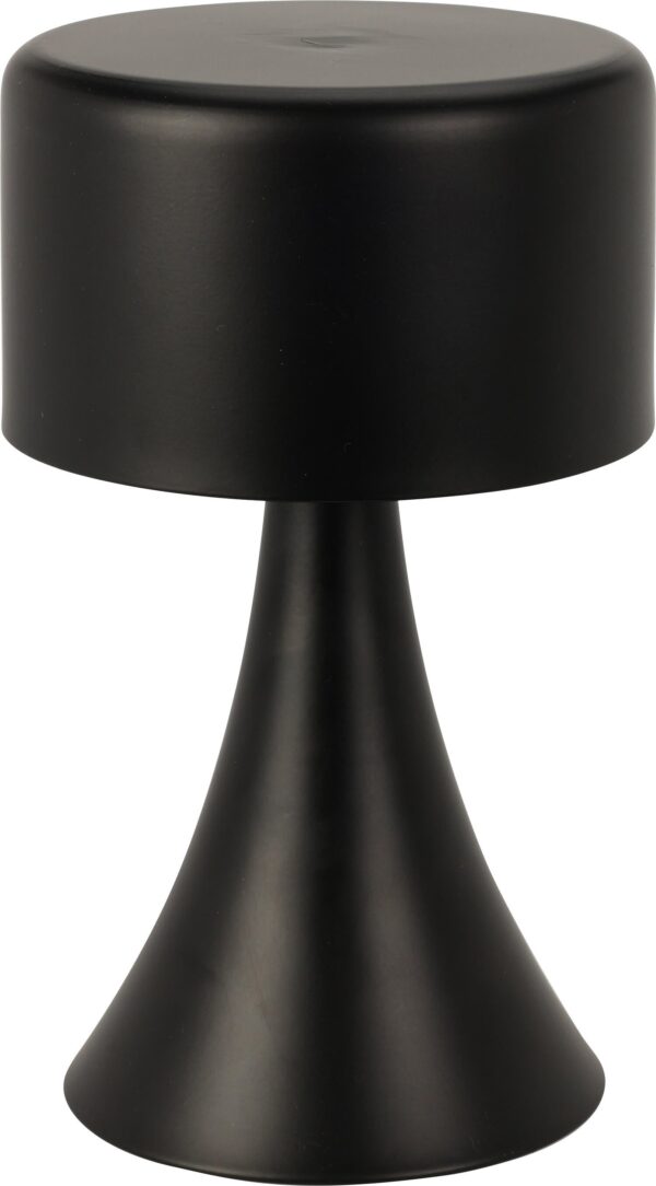 Bordlampe LED sort Ø12xH21cm, batteri