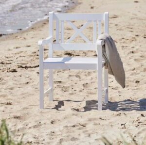 Croix - Havestol i hvid højglans mahogni