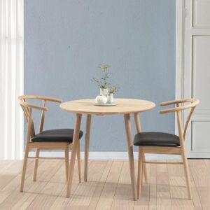 DT 100 - Rundt spisebord i massiv eg, diameter 70 cm. Sæbebehandlet