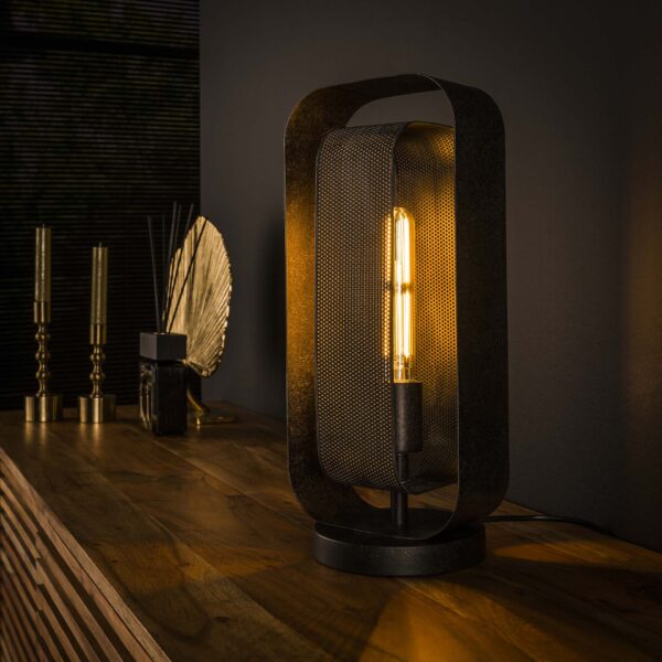 Doblas - Bordlampe i sort metal Levering uden pære