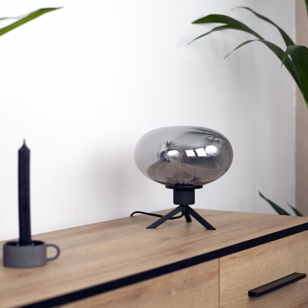 Espejo - Bordlampe i glas og metal med spejl effekt, højde 22 cm