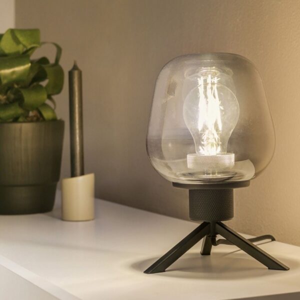 Espejo - Bordlampe i glas og metal med spejl effekt, højde 23 cm Espejo - Bordlampe i glas og metal med spejl effekt, højde 23 cm