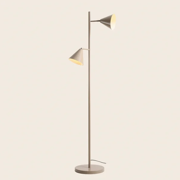 Frigg- Gulvlampe med to skærme i beige metal