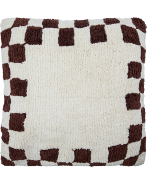 House Doctor - Pudebetræk, Chess, Brun, Råhvid