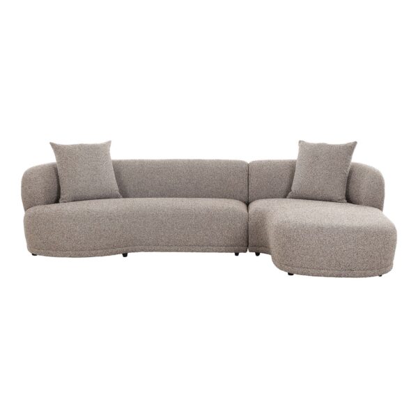 House Nordic - Kingston Sofa, højrevendt, Brun, 294x90/175x69cm