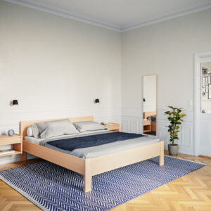 Kaagaard - sengeramme med elevationsbund og madras - 80x200 cm - Bøg