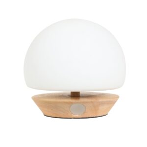 Koba- bordlampe i glas med tre forskellige understel Glas og træ