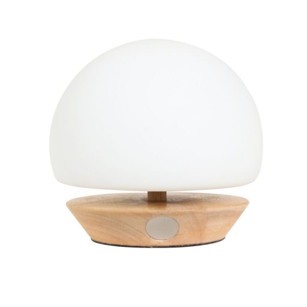 Koba- bordlampe i glas med tre forskellige understel Glas og træ