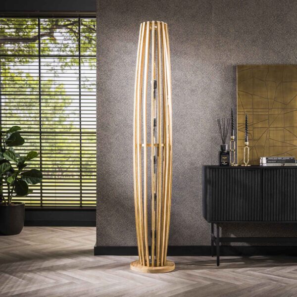 Limit - Håndlavet gulvlampe i mangotræ, højde 190 cm. Levering uden pære