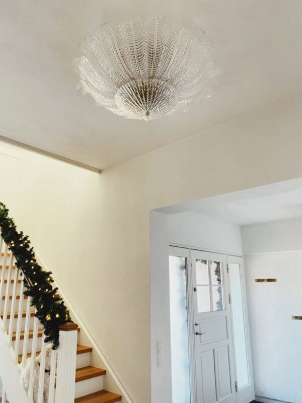 Murano Loftslampe - Barovier - Klar Mat guld patineret