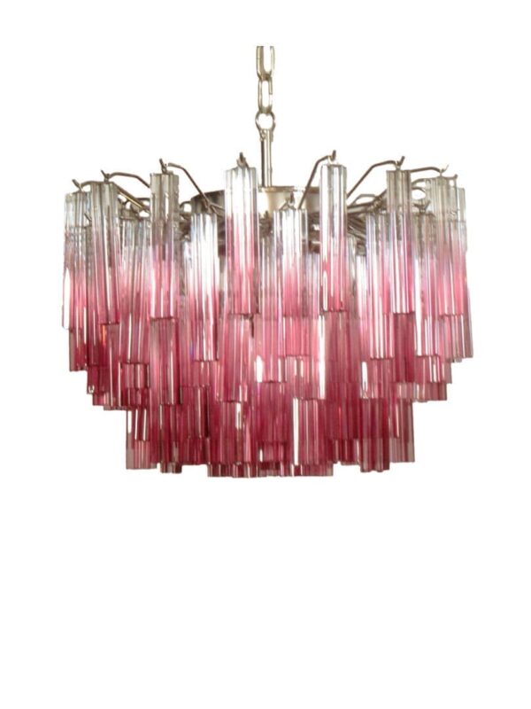 Murano Lysekrone - 107 prismer - Amatyst Krom blank