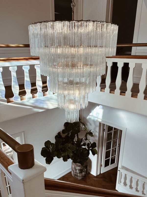 Murano Lysekrone - 119 tuber - Transparent Krom patineret