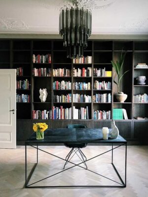 Murano Lysekrone - 184 Prismer - Røgfarvet/Klar Krom patineret