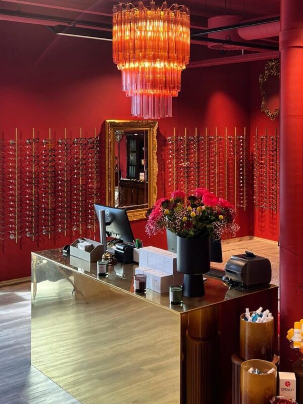 Murano Lysekrone - 184 prismer - Rosa Krom blank