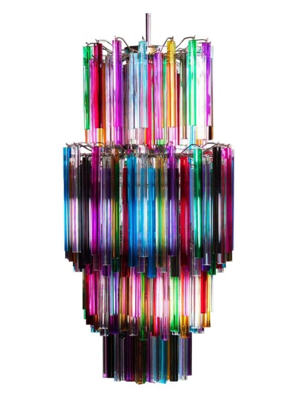 Murano Lysekrone - 242 prismer - Multi Krom patineret Murano Lysekrone - 242 prismer - Multi Krom patineret