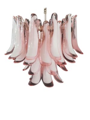 Murano Lysekrone - 36 Kronblade - Rosa Krom patineret