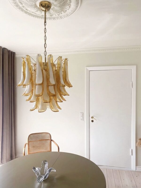 Murano Lysekrone - 41 Kronblade - Karamel Krom blank