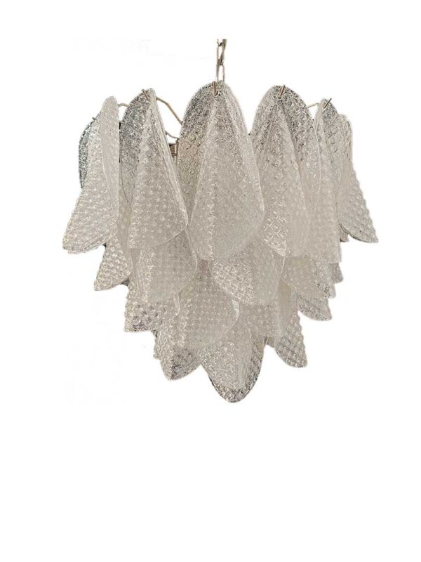 Murano Lysekrone - 41 Rondini - Graniglia - Klar Krom patineret