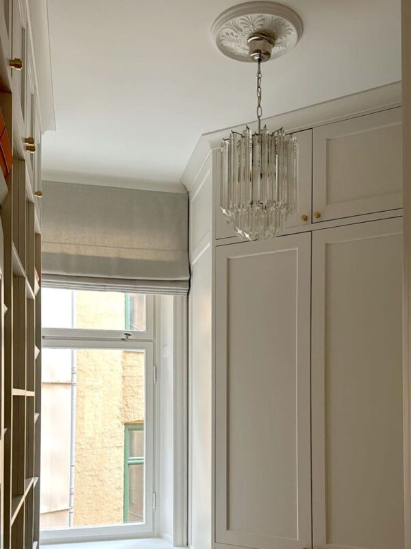 Murano Lysekrone - 47 prismer - Klar Krom blank Murano Lysekrone - 47 prismer - Klar Krom blank