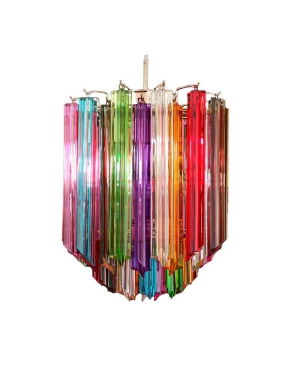 Murano Lysekrone - 47 prismer - Multi Krom patineret