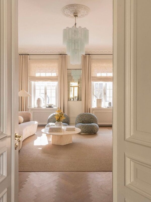 Murano Lysekrone - 48 tuber - Opal Krom patineret