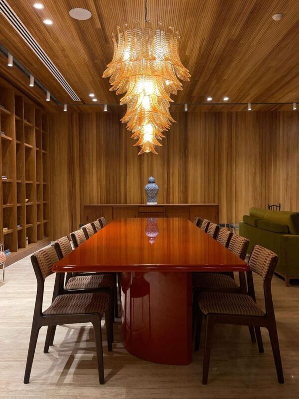 Murano Lysekrone - 52 glasblade - Rav Krom blank