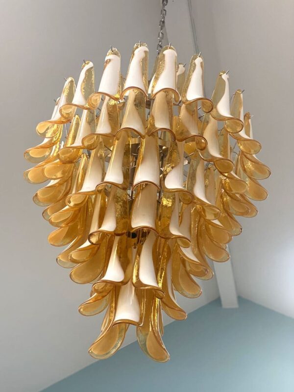 Murano Lysekrone - 75 Kronblade - Karamel Krom blank