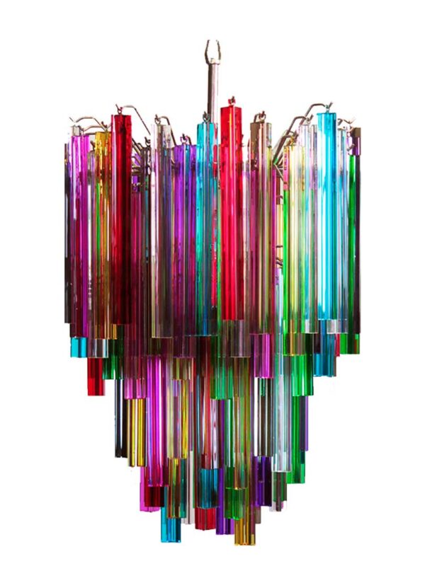 Murano Lysekrone - 92 prismer - Multi Krom blank