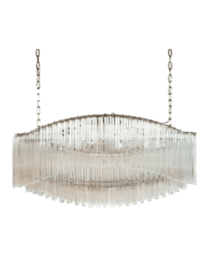 Murano Lysekrone - Pagoda - Klar Krom patineret