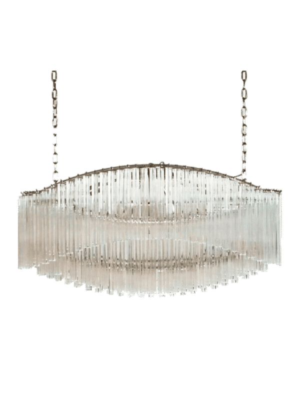 Murano Lysekrone - Pagoda - Klar Krom patineret Murano Lysekrone - Pagoda - Klar Krom patineret